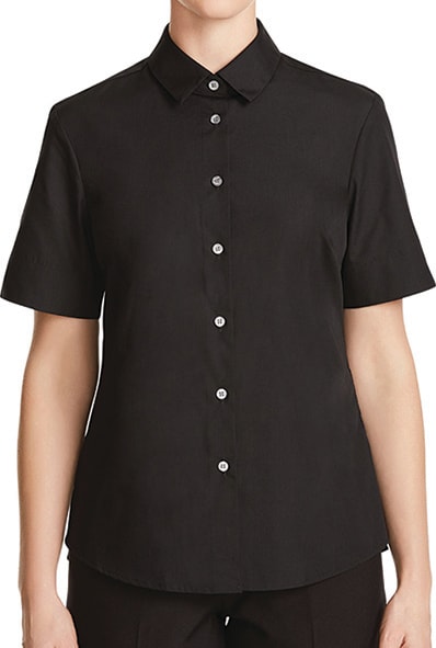 CATU8H, Women's Short Sleeve Poplin Shirt, NNT - Black (Size: 6)