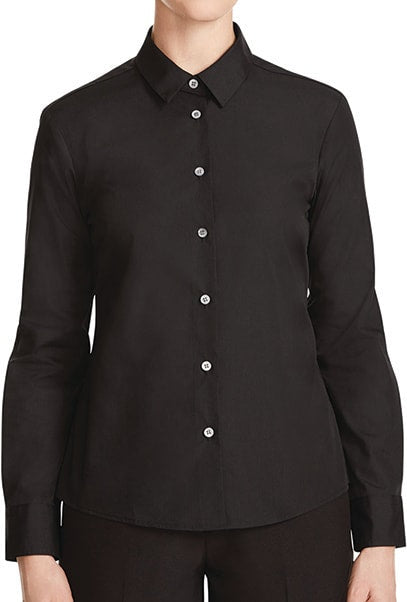CATU67, Women's Long Sleeve Poplin Shirt, NNT - Black (Size: 6)