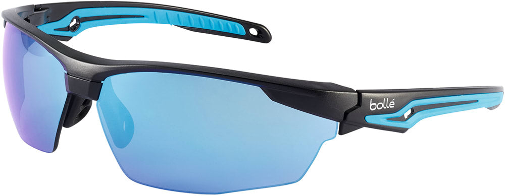 Bolle Tryon Safety Glasses, Flash, Blue Lens
