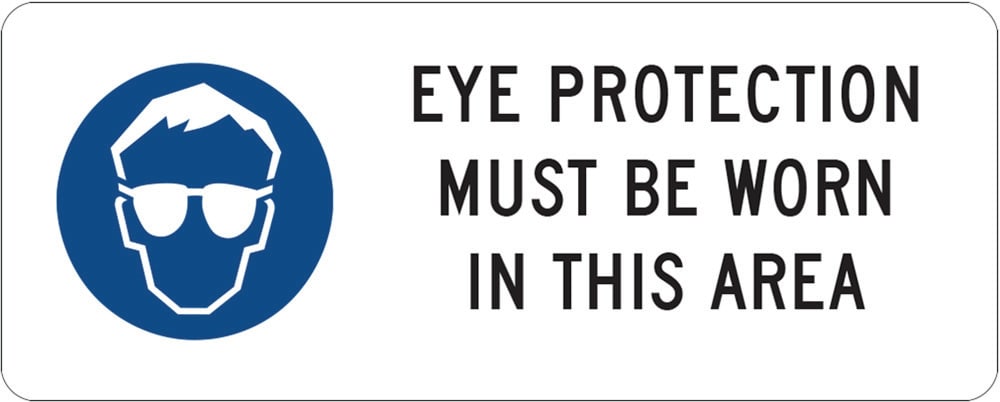 Mandatory Sign | Eye Protection Must Be Worn W450mm x H180mm  -