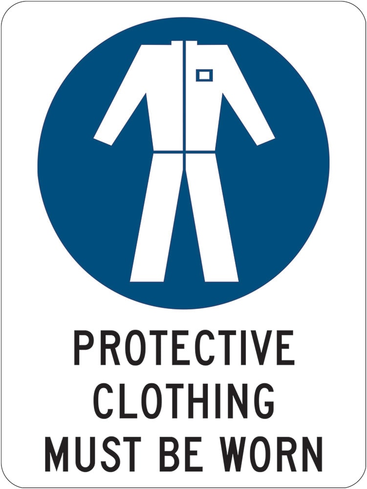 Mandatory Sign | Protective Clothing Must Be Worn W225mm x H300mm  -