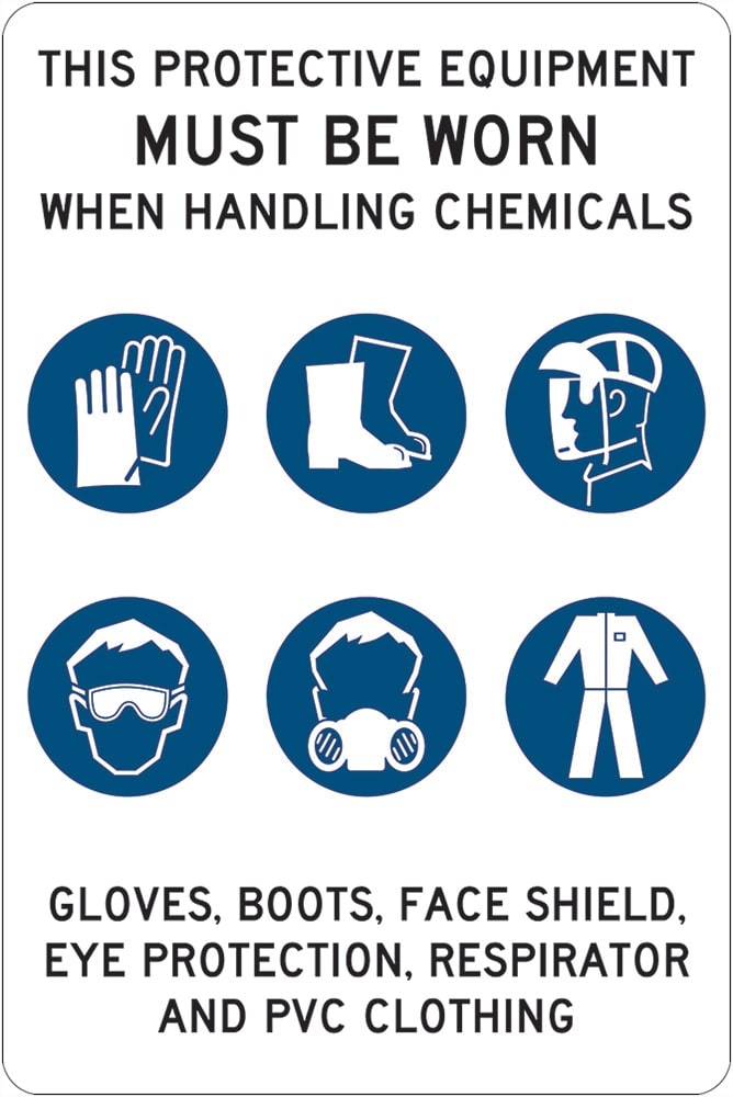 Mandatory Sign | Protective Equipment Must Be Worn W300mm x H450mm
