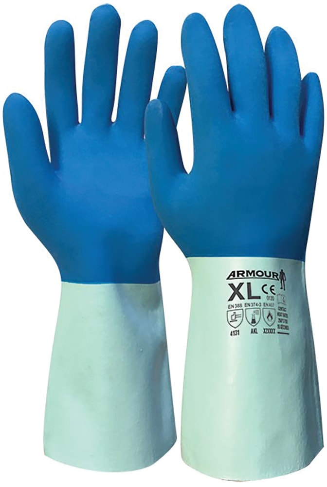 Armour Latex Chemical Contact Heat Blue Gauntlet S - 2XL 30cm (Each) -  - S