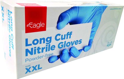 Long Cuff Nitrile Powder Free Gloves - Medium (Box of 100)