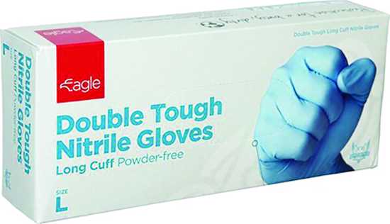 Eagle Double Tough Nitrile Gloves Powder Free-S-3XL-Pack of 50