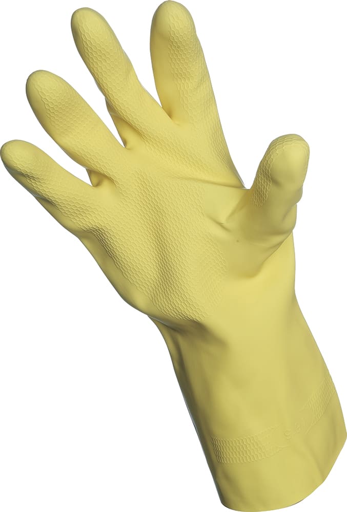 Prosafe Rubber Gloves Silver Lined Yellow 6.5-10.5 (Pair) - Yellow - 06X