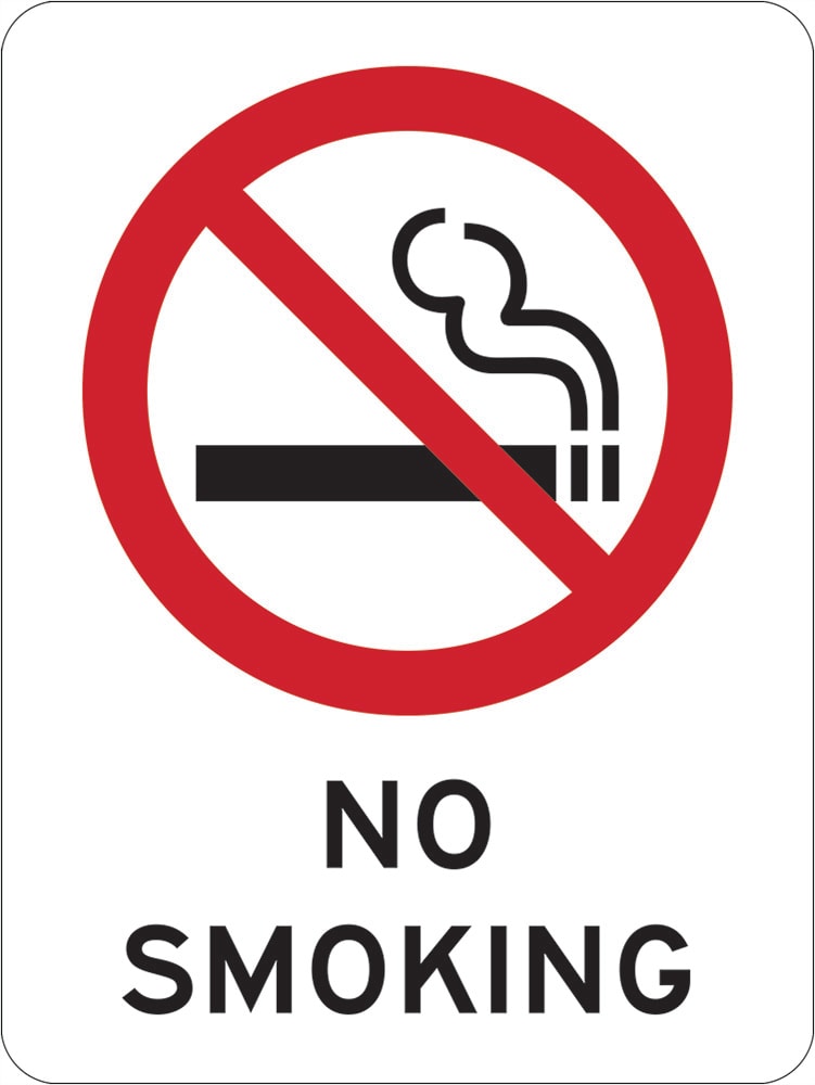 Prohibition Sign | No Smoking W180mm x H250mm (Single Sided) - Standard