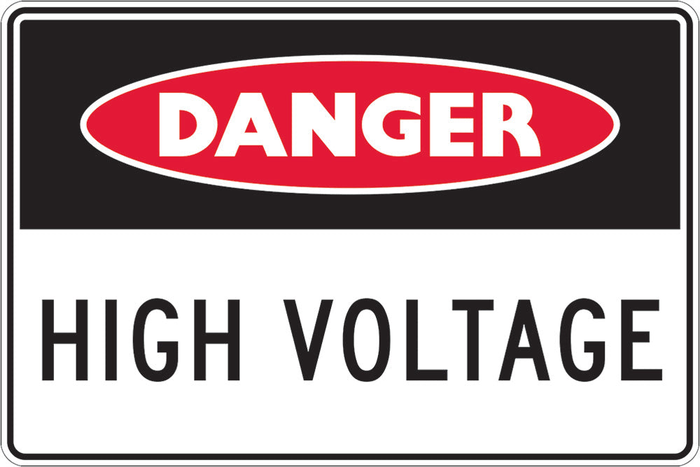 Danger Sign | High Voltage W250mm x H180mm (Single Sided) - Standard