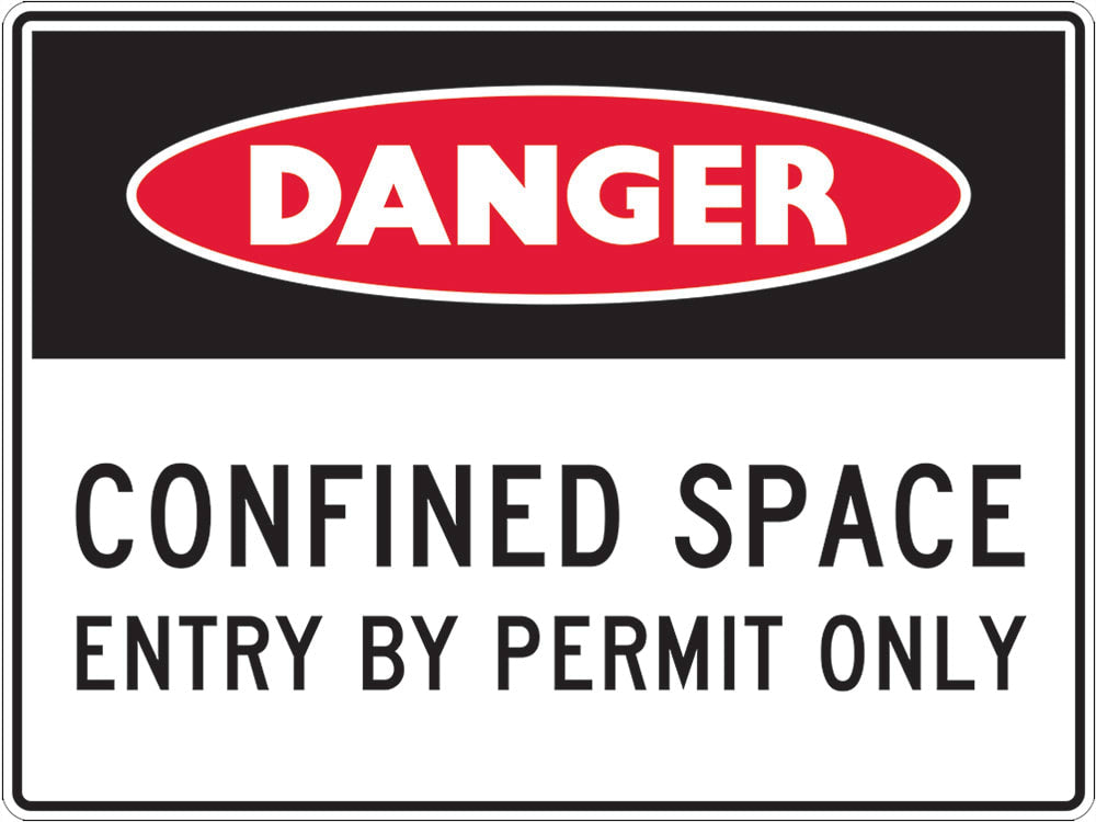 Danger Sign | Confined Space Entry By Permit Only W250mm x H180mm - Standard