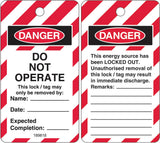 Lockout Tag - Do Not Operate W80mm x H145mm Pack of 25 (Double Sided)
