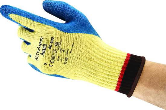 Ansell ActivArmr 80-600 Latex Kevlar Cut C Gloves-7-11-Pair