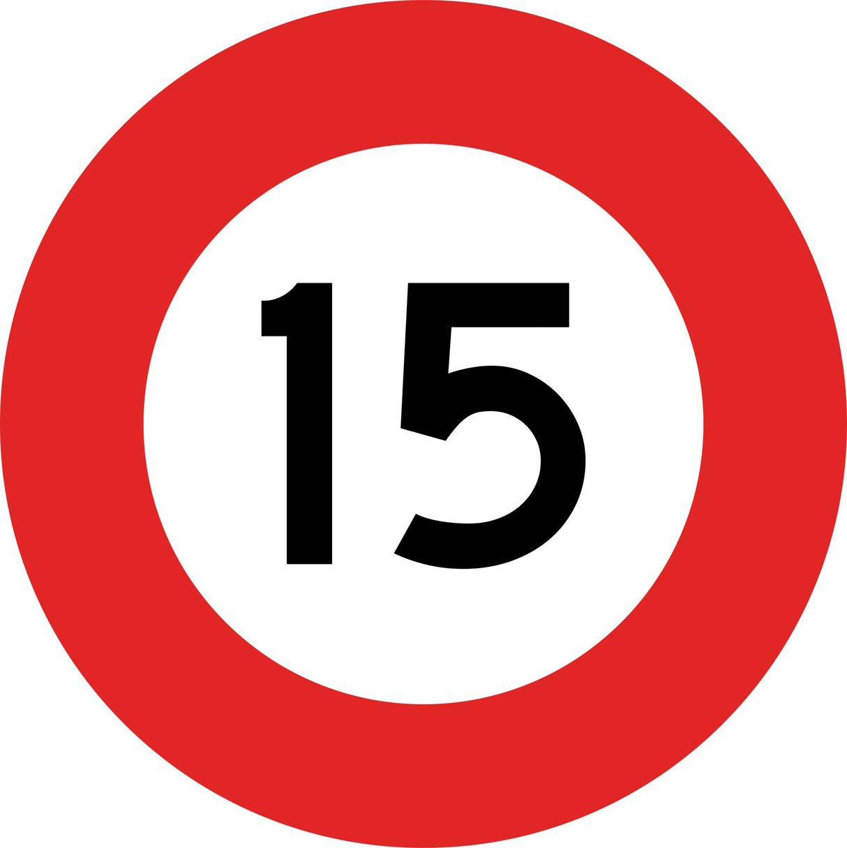 Speed Limit Sign | 15 Standard Diameter 600mm (Single Sided) - Standard