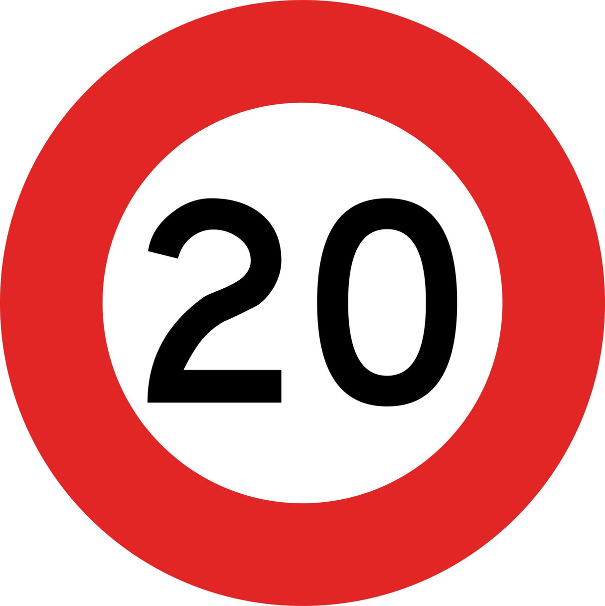 Speed Limit Sign | 20 Standard Diameter 600mm (Single Sided) - Standard