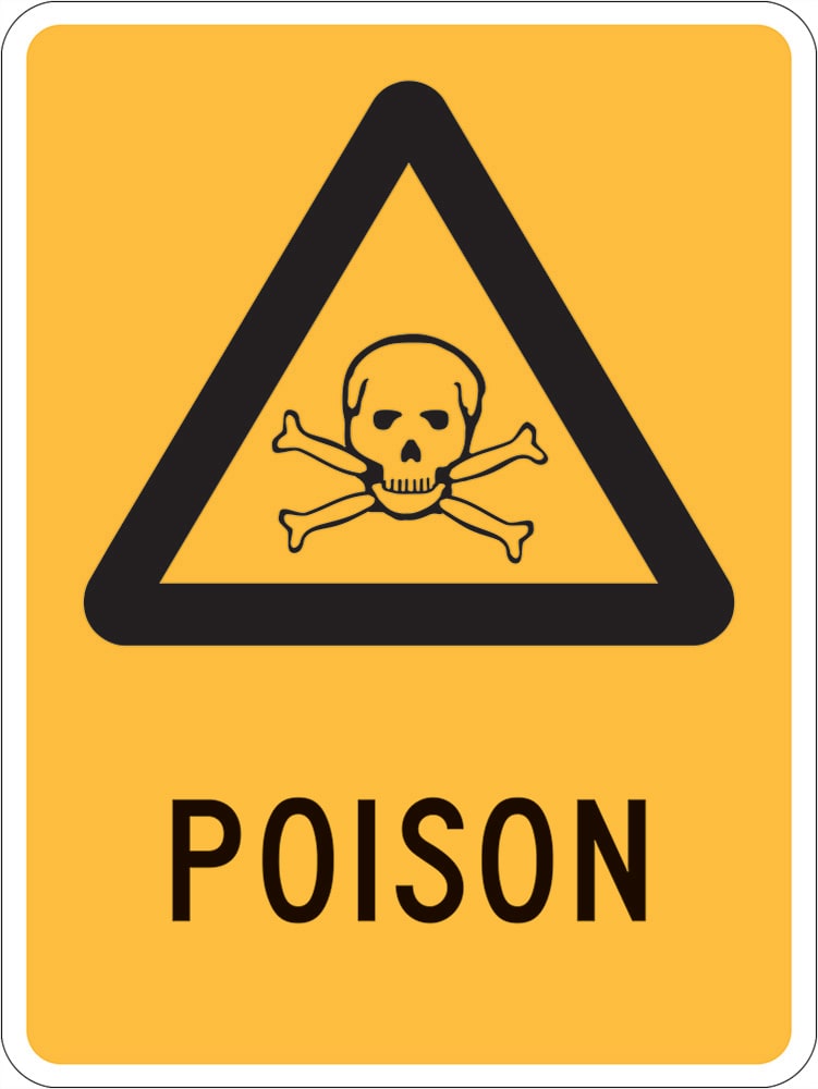 Warning Sign | Poison W90mm x H125mm (Pack of 5) - Standard