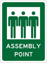Emergency & Exit Sign | Assembly Point W225mm x H300mm (Single Sided) - Standard