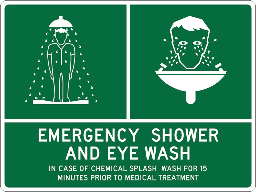 Emergency Info Sign| Emergency Shower & Eye Wash W600mm x H450mm  -