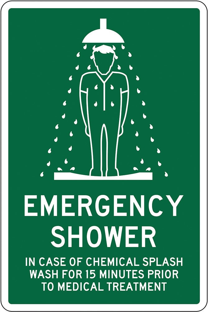 Emergency Info Sign | Shower W300mm x H450mm (Single Sided) - Standard