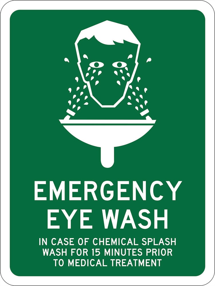 Emergency Info Sign | Eye Wash W180mm x H250mm (Single Sided) - Standard