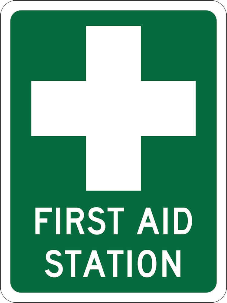 Emergency Info Sign | First Aid Station W450mm x H600mm  -