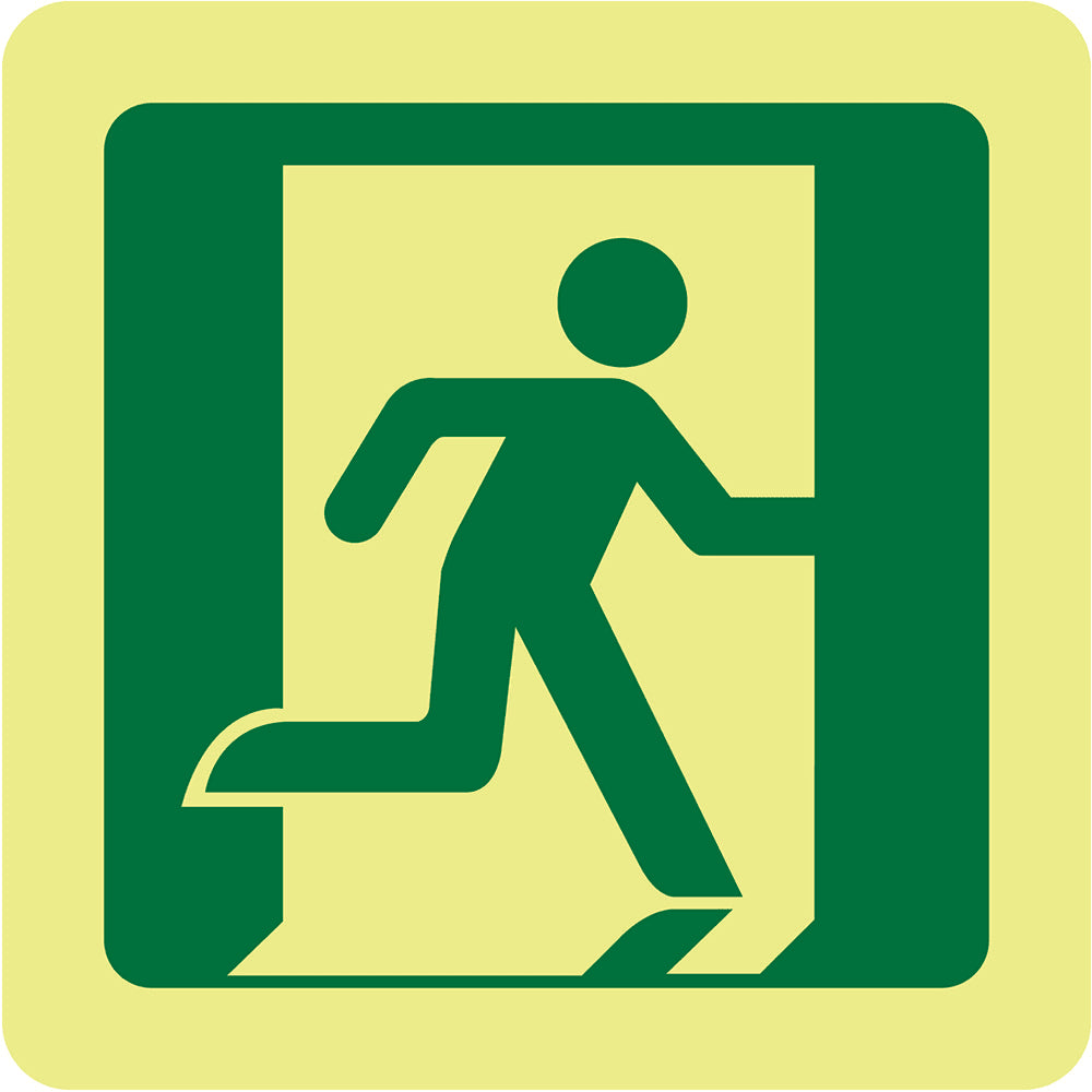 Exit Sign Luminescent | Running Man Right 162mm x 162mm