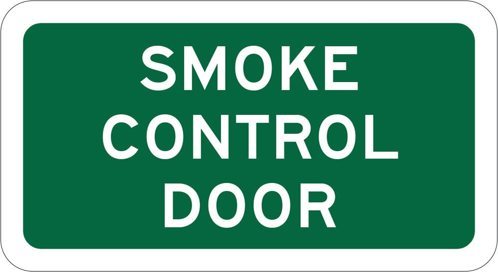 Fire Sign | Smoke Control Door W110mm x H60mm (Single Sided)