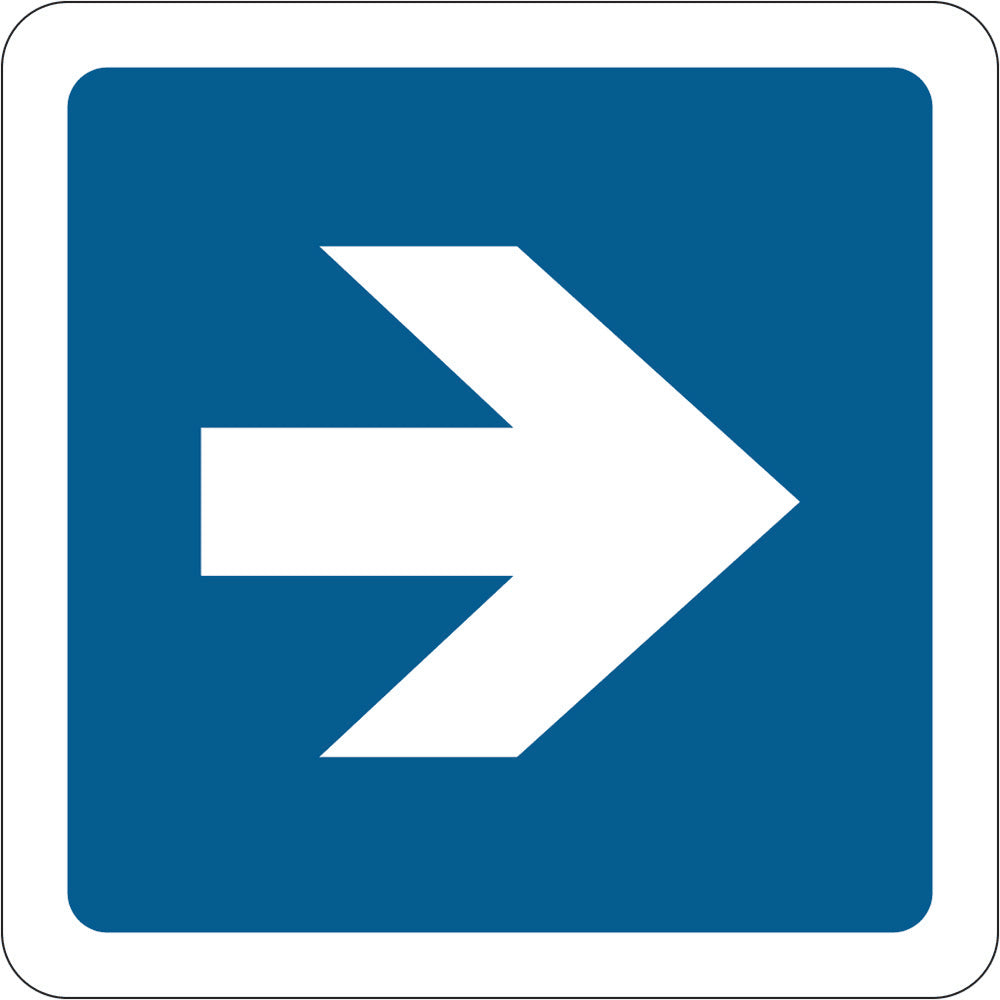 General Info Sign | Arrow, Right W150mm x H150mm (Single Sided)