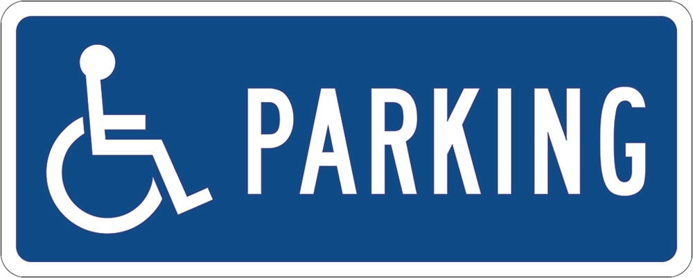 General Info Sign | Wheelchair Parking W300mm x H125mm (Single Sided) - Standard