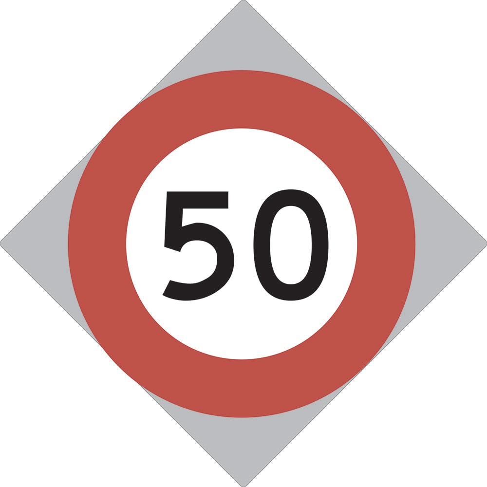 Road Sign | 50 Speed Limit-W750mm x H750mm W750mm x H750mm (Single Sided)