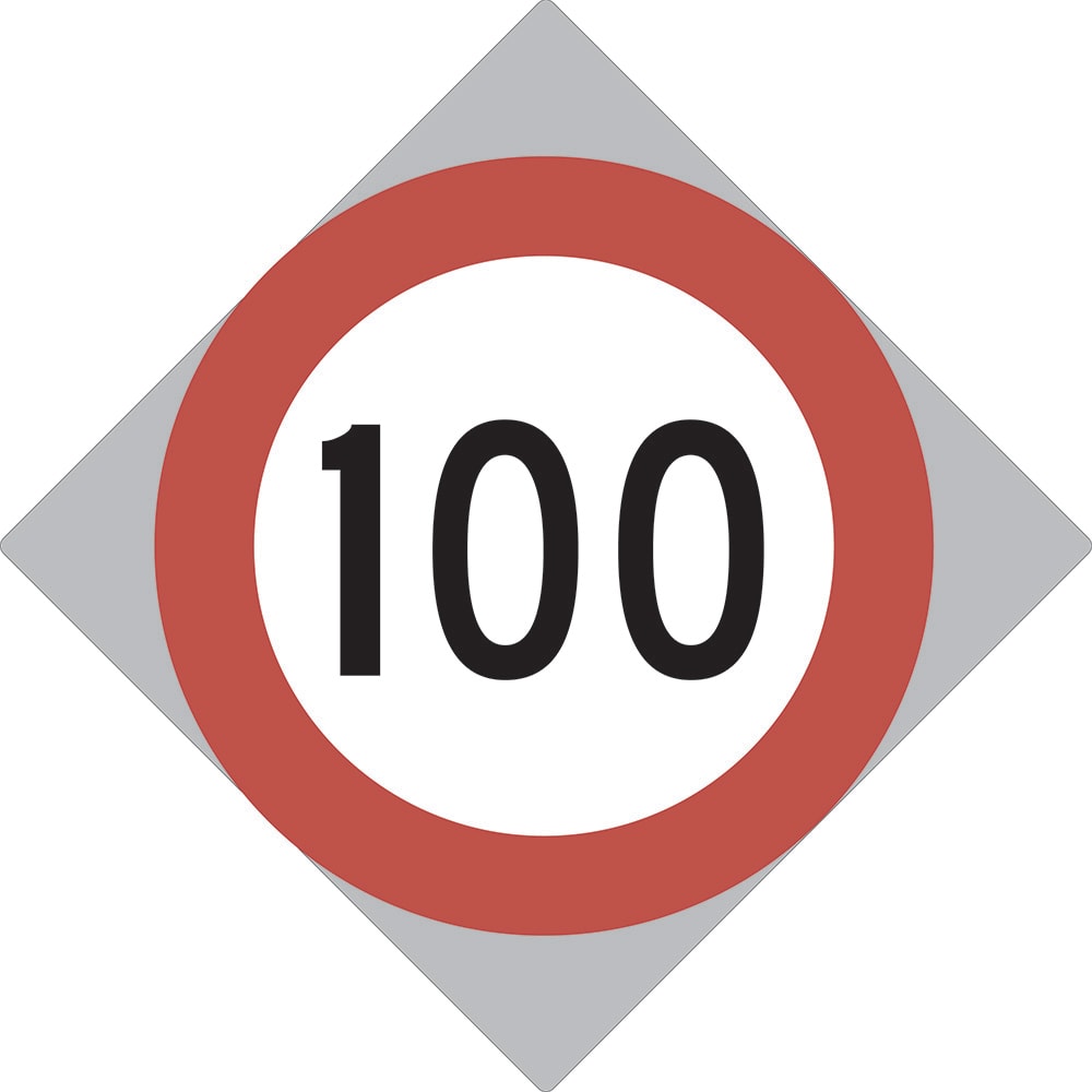 Road Sign | 100 Speed Limit W750mm x H750mm (Single Sided) - Standard
