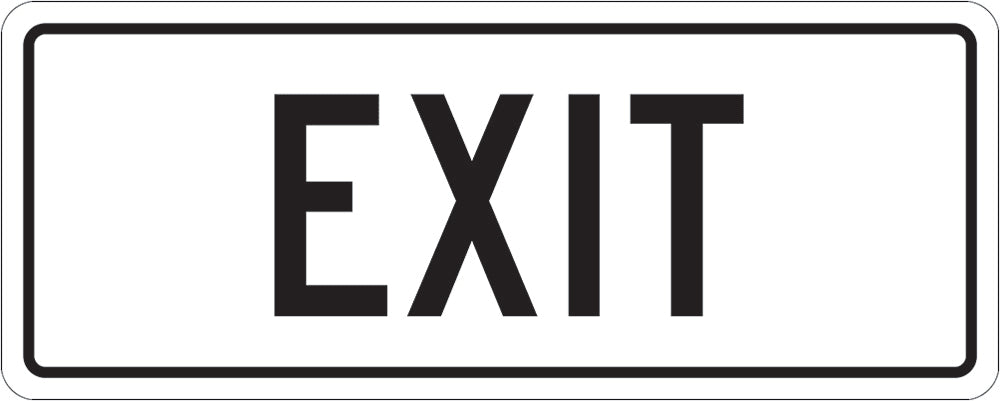 General Info Sign | Exit,Black Lettering W450mm x H180mm  -