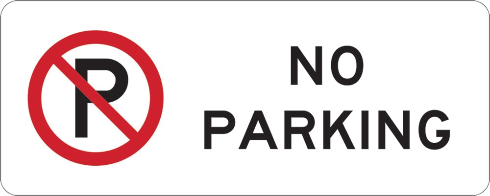 General Info Sign | No Parking W450mm x H180mm (Single Sided) - Standard
