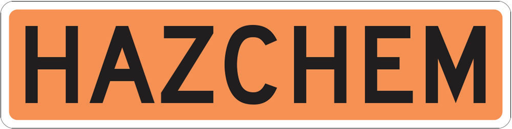 Hazardous Substances Sign | Hazchem W650mm x H150mm (Single Sided) - Standard
