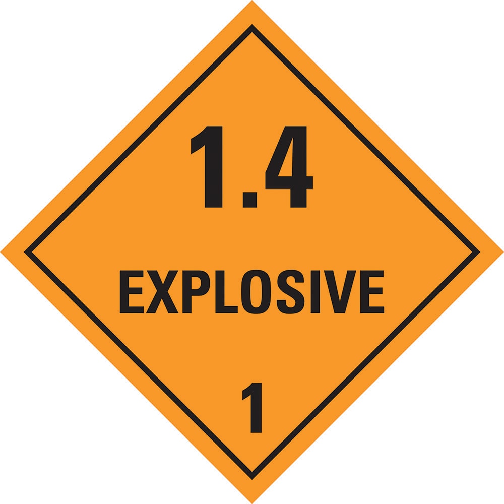 Dangerous Goods Label | 1.4 Explosive 1 W100mm x H100mm (Roll of 500) - Standard