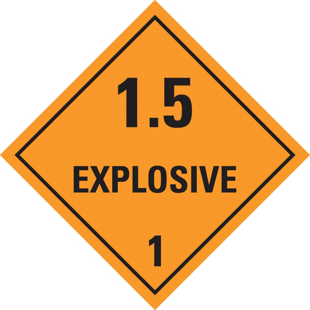 Dangerous Goods Label | 1.5 Explosive 1 W295mm x H295mm (Single Sided)