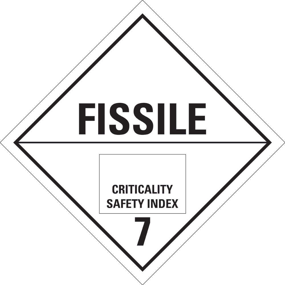 Dangerous Goods Sign | Fissile Safety Index 7 W295mm x H295mm (Single Sided)
