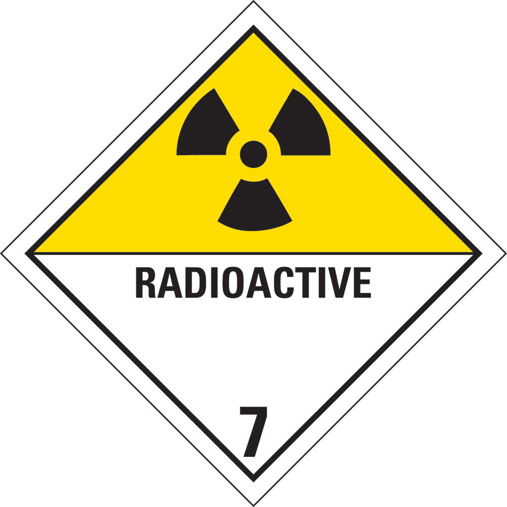 Dangerous Goods Label | Radioactive 7 W250mm x H250mm (Single Sided) - Standard