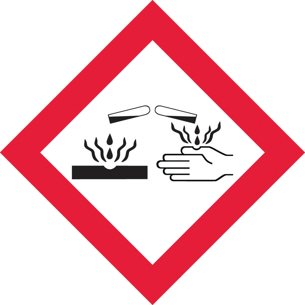 Hazardous Substances Label | Corrosive H250mm x W250mm (Single Sided) - Standard