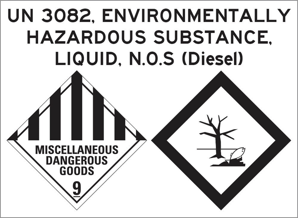 Dangerous Goods Label | Diesel A25>450L W300mm x H220mm