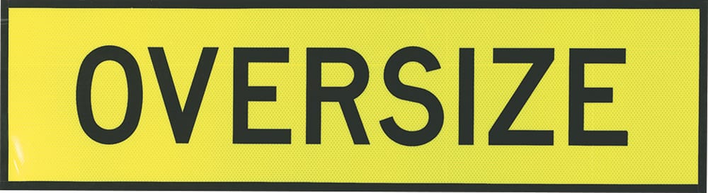 Transport Sign | Oversize, Reflective W1100mm x H300mm - Standard