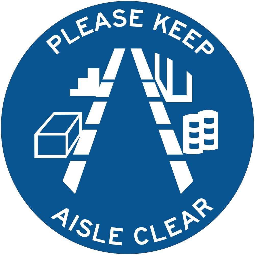 Floor Graphics Sign | Please Keep Aisle Clear Diameter 450mm