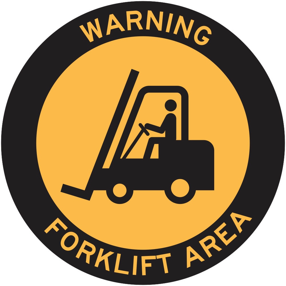 Floor Graphics Sign | Warning Forklift Area Diameter 450mm