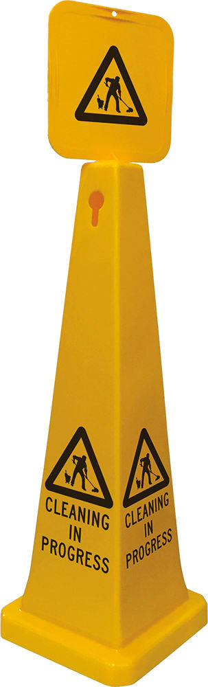 Safety Cone & Top Sign | Cleaning In Progress H900mm - Standard
