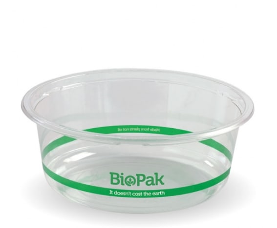 BioPak Clear Plastic Wide Bio Bowl 600ml 50 (Pack)
