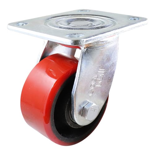 Easyroll 100mm Swivel Plate Mount J3 Castor Urethane Cast Iron 320kg (Each)