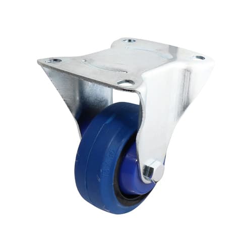 Easyroll 75mm Fixed Plate Mount I6 Castor Elastic Rubber 90kg (Each)