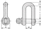 Bullivants Dee Shackle Screw Pin 6.50T WLL 22mm Body Diameter (Each)