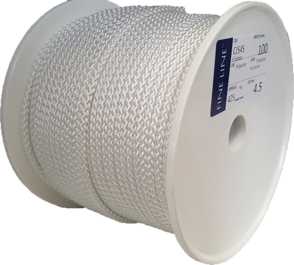 Polyester Coarse Braid 5mm x 100m - White
