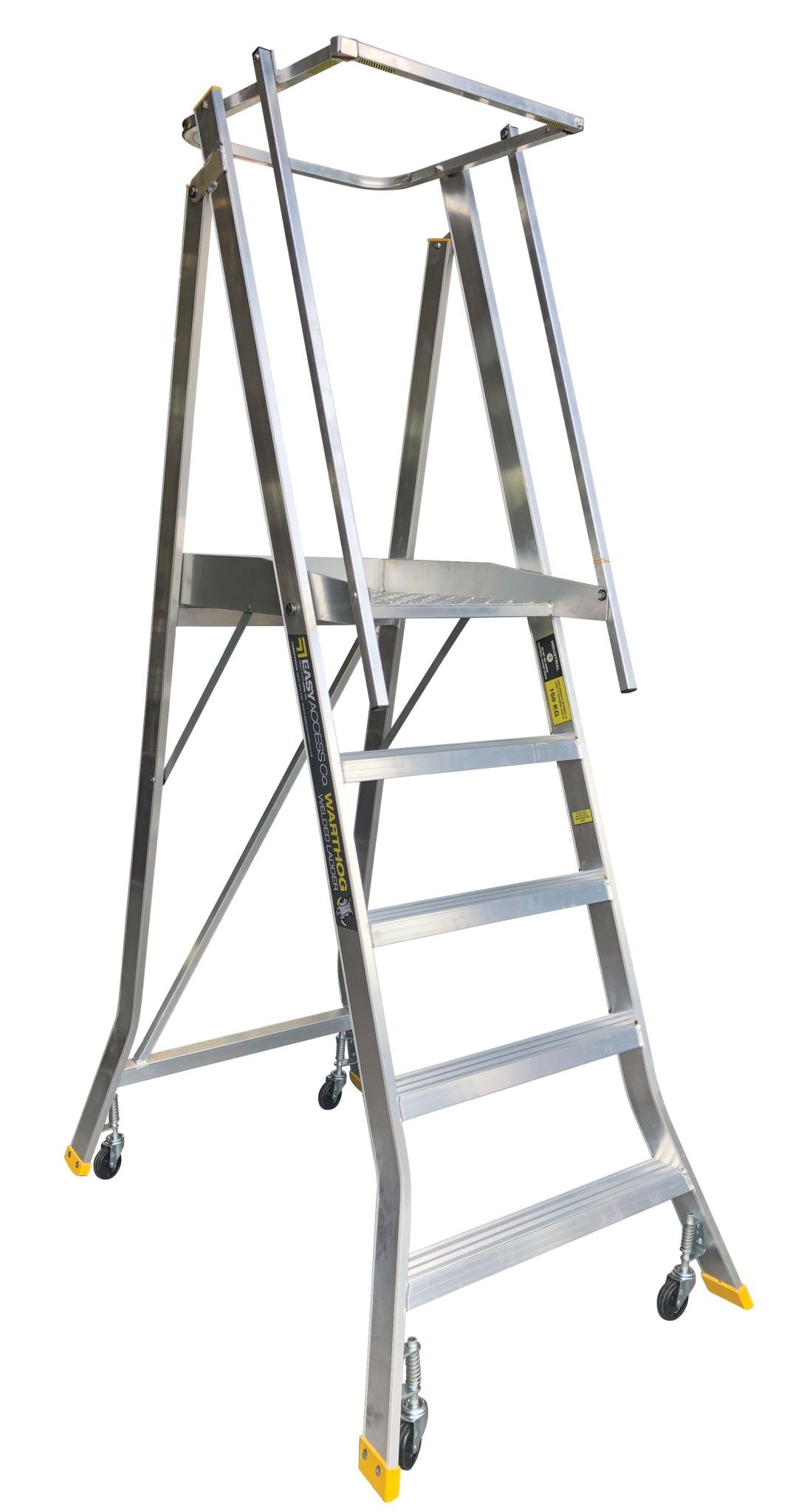 Warthog Folding Aluminium Order Picker 5 Step Spring Wheels