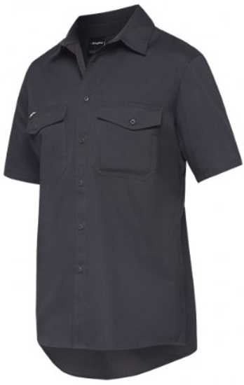 KingGee Workcool 2 Ripstop Shirt in charcoal, size M, featuring breathable fabric, cooling vents, and secure chest pockets.