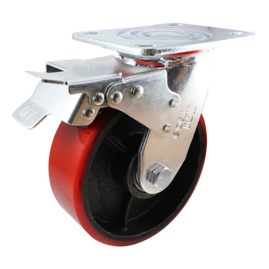 Easyroll 150mm swivel brake castor with urethane wheels, 410kg capacity, ideal for industrial mobility and heavy equipment.